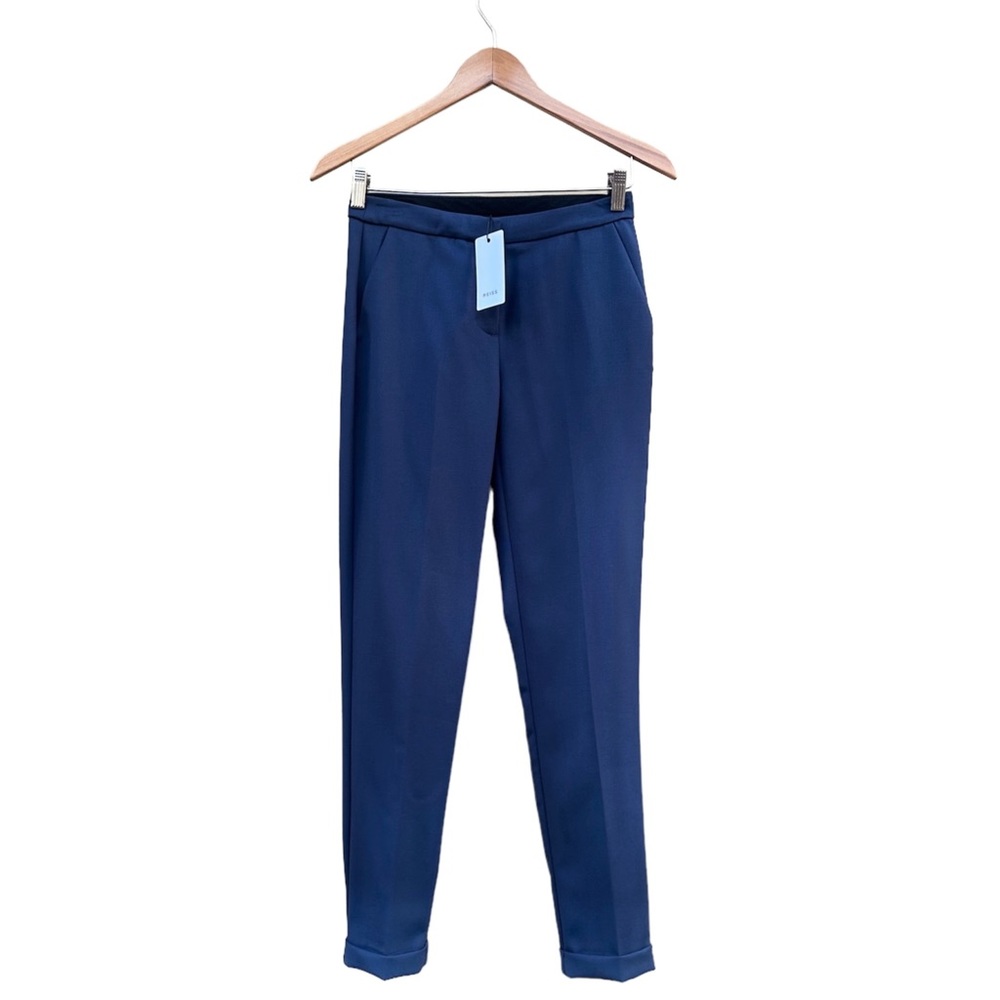 Reiss Barratt Straight Leg Trousers Wool Blend Deep Sea Blue NWT 0
